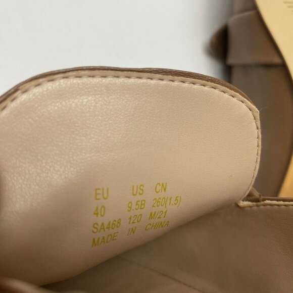 STUART WEITZMAN Bandeau Flats Loafers Camel Brown Leather Folding Heel Size 9.5 - Picture 6 of 6